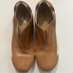 Timberland Lindley Tan & Cream Leather Slip-On Loafers Comfort Sole Sz 9.5